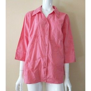 Classic Element shirt blouse tunic women 16-18 pink floral embroidered colorful